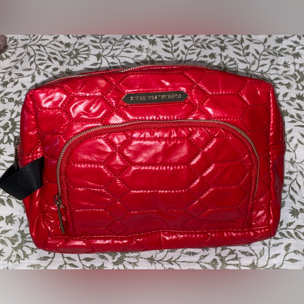 Aimee Kestenberg Red Diamond Python Quilted Cosmetic Bag